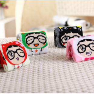 Socks hello glasses cartoon letter socks female double