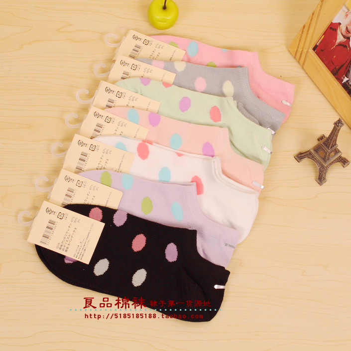 Socks irregular dot women's 100% cotton sock slippers 100% cotton socks