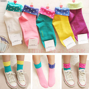 Socks Shop Online Autumn Bright Color 100 Cotton Socks Women 01-0233 Colors to Choose