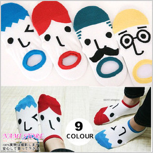 Socks wholesale Korea cute cotton socks expression socks men and women couple stockings cartoon socks boat