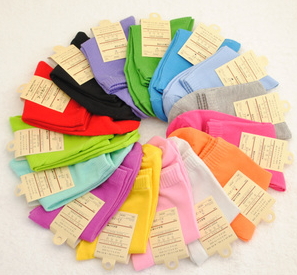 Socks Wholesales, pure cotton candy color in tube socks, fashionable socks , Free shipment