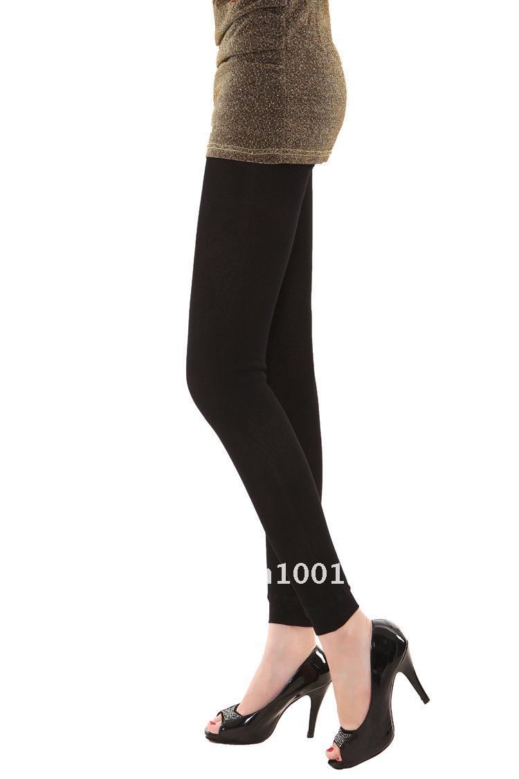 Solid black knitted Fashion, M, L, XL all-match thickening double layer, gauze goatswool ankle length trousers 3701