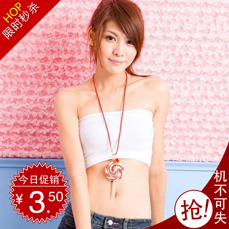 Solid color all-match elastic tube top candy multicolour belt pad tube top tube top basic around the chest female