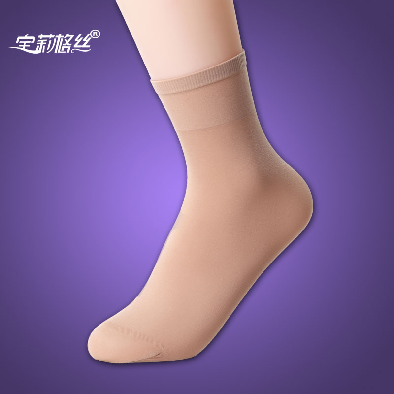 Solid color fashion short stockings spring and autumn thin comfortable soft velvet slip-resistant female socks