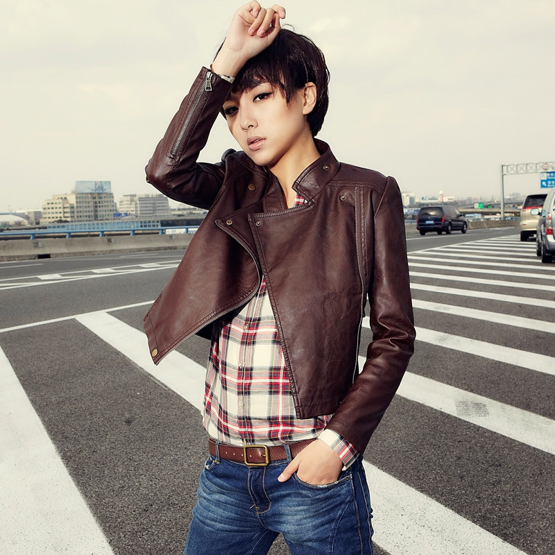 Sophy 2012 autumn outerwear women's small leather clothing female short design slim PU jacket