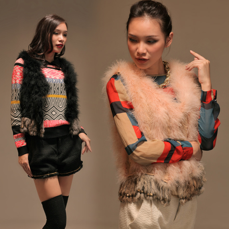 Soulmix 2012 fashion natural rabbit fur needles sweater 22k251