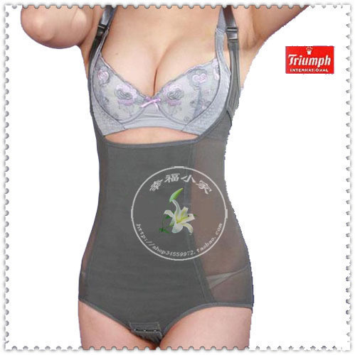 Spaghetti strap shaper ultra-thin breathable one piece shapewear detachable shoulder strap trigonometric slimming clothes