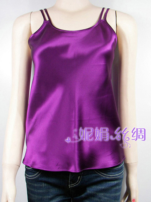 Spaghetti strap top vest silk mulberry silk female o-neck basic sleeveless