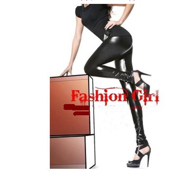 Spandex Simiandan Quality Light Imitation leather Nine points Leggings Size fits all Pants feet Mention Hip Tight pants