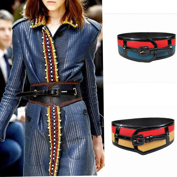 Spell Color Pattern Patent Leather Trim Superwide Decorative Ms. Belt WF-Belt-18