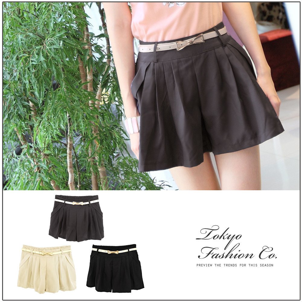 Spring 106 all-match loose culottes strap car pocket skorts 1014336