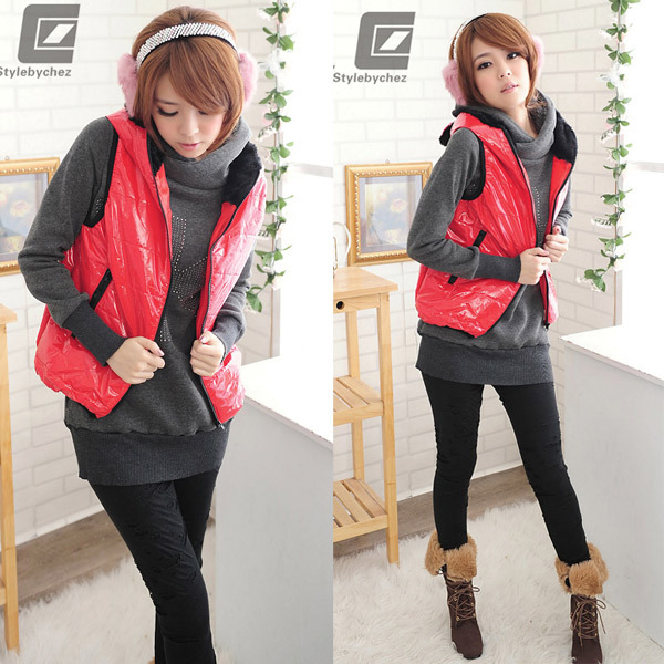 Spring 2012 fashion women's slim short design wadded jacket casual cotton-padded jacket shiny cotton-padded jacket cotton vest