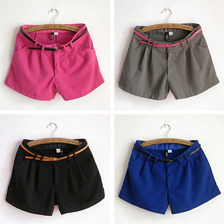 Spring 2012 female loose shorts culottes with belt