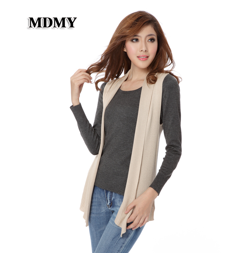 Spring 2013 all-match slim medium-long vest sleeveless shoulder cape sweater female cardigan