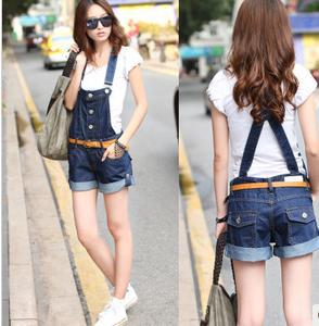 Spring 2013 new jumpsuits denim overalls han edition tide jean shorts hot pants plus-size women good quality