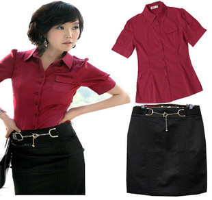 Spring 2013 ol professional set red shirt chain hoist bust skirt suit jacket