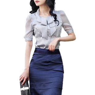 Spring 2013 summer formal chiffon shirt work wear skirt professional skirt set female