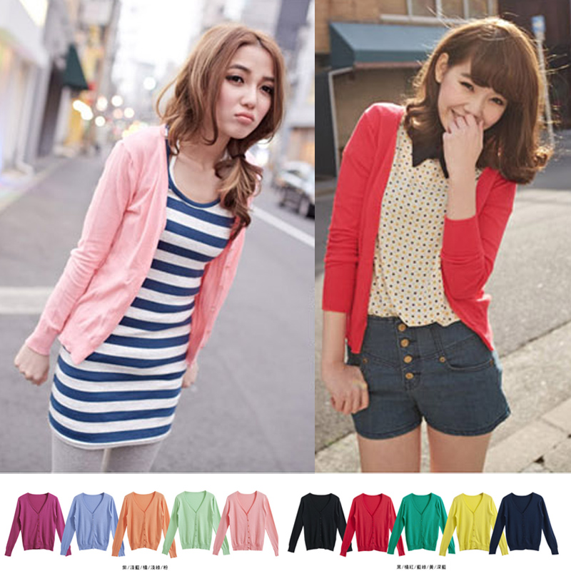 Spring 2013 sunscreen small cape single breasted V-neck long-sleeve cardigan short jacket female thin outerwear