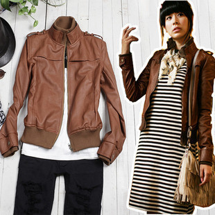 Spring 2013 women's leather clothing water wash female leather clothing leather jacket outerwear women's leather clothing