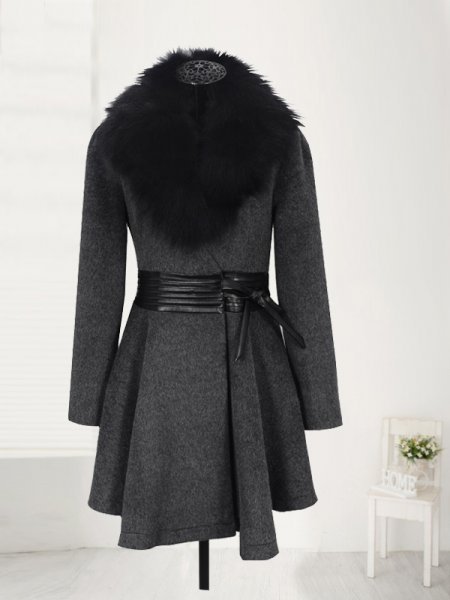 Spring 2013 women's outerwear fox fur outerwear autumn and winter overcoat plus size woolen outerwear fox fur