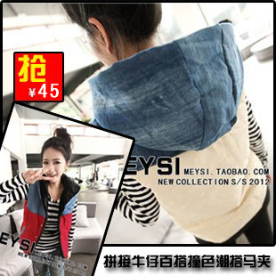 Spring 2013 women's vest female fashion plus size vest cotton vest female with a hood