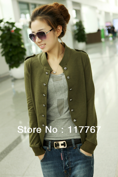 Spring 3 Colors  Ladies' Jacket Double Breasted Blazer Epaulet Coat Free Shipping  650910-650921