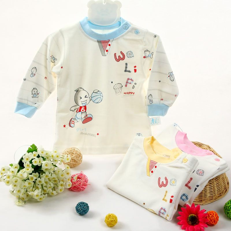 Spring and autumn 100% cotton male basketball underwear child 100% cotton top sleepwear