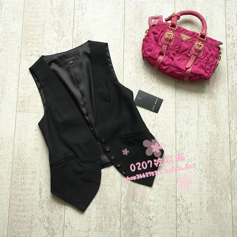 Spring and autumn all-match slim suit small vest small vest women's black 69