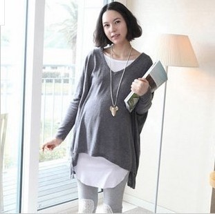 Spring and autumn fashion maternity clothing loose plus size maternity top maternity t-shirt set spring