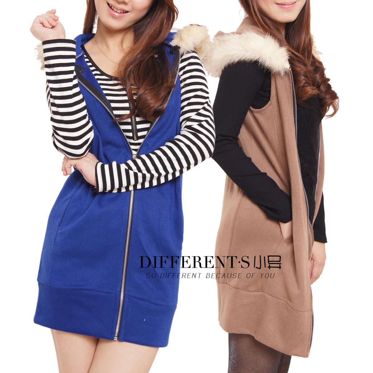 Spring and autumn female fashion all-match plush with a hood double pocket long design vest outerwear medium-long