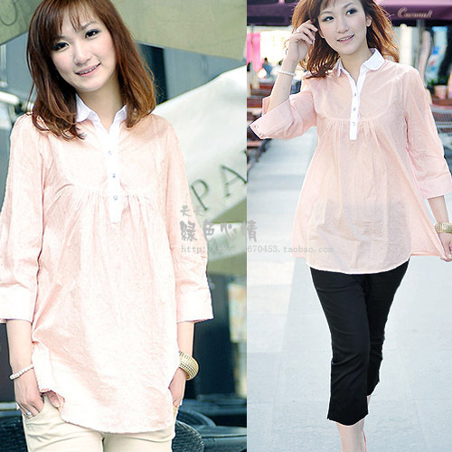 Spring and autumn maternity clothing a0215 fashion cotton maternity shirt maternity top