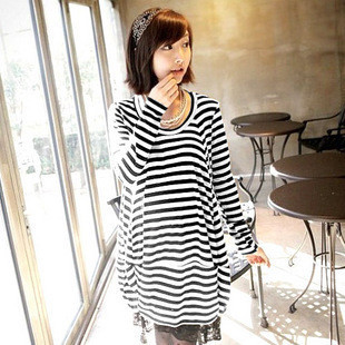 Spring and autumn maternity clothing stripe plus size maternity t-shirt k12 maternity t-shirt