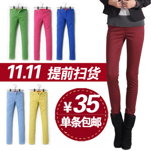 Spring and autumn new arrival candy multicolour pencil pants women legging jeans casual female trousers