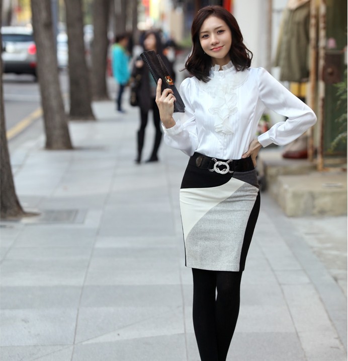 Spring and autumn outfit OL professional skirt women's fashion shirt skirt formal female suit 7003