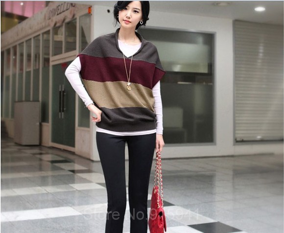 Spring and Autumn Period and the new colour matching lenient v neck short sleeve sweater free shiping SJF3125