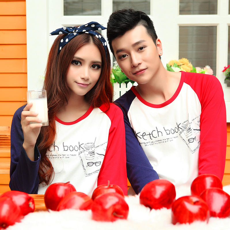 Spring and autumn ! quality fashion knitted cotton long-sleeve lovers sleep set lovers lounge