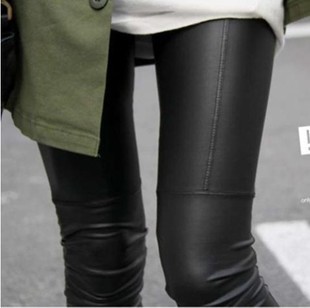 Spring and autumn sexy faux leather full repair patchwork faux leather legging pants ankle length trousers female