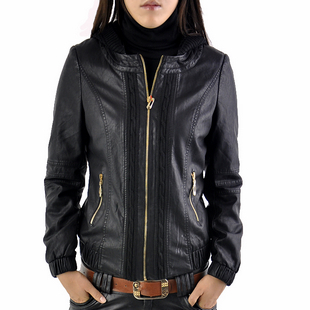 Spring and autumn water washed leather PU plus size leather clothing outerwear y1165 mm autumn medium-long leather clothing