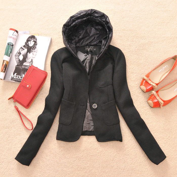 Spring and autumn women's fashionable casual with a hood short design suit outerwear 9063 (WC026)