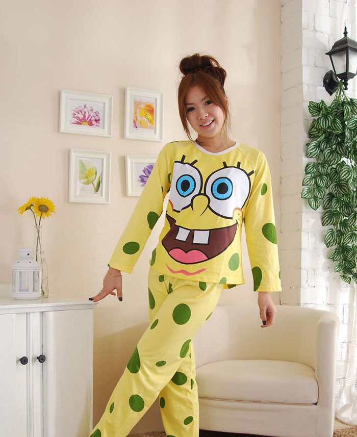 Spring and autumn women's long-sleeve cartoon sleepwear lounge set