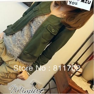 spring and autumn women's slim  casual cardigan short jacket,Free delivery