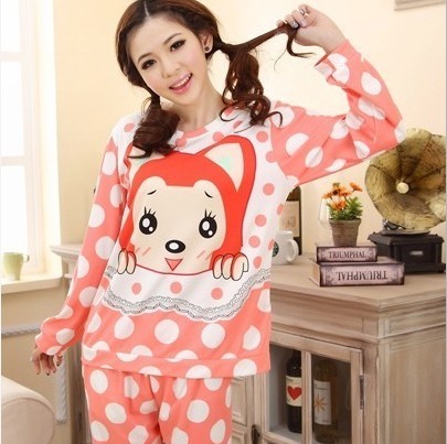 Spring and autumn women sleepwear 100% cotton long-sleeve hyraxes cartoon casual set lounge