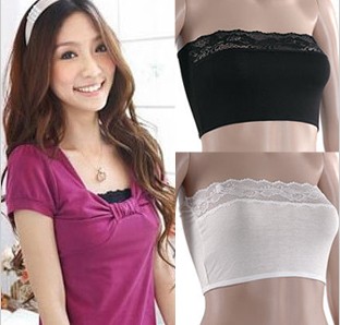 Spring and summer autumn all-match lace decoration modal short design tube top tube top female 8314