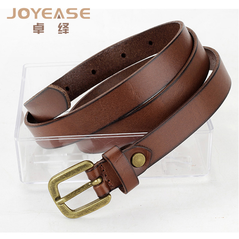 Spring and summer brief plain first layer of cowhide women's strap genuine leather belt