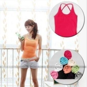 Spring and summer clothes chiasmatype all-match back vest spaghetti strap 10