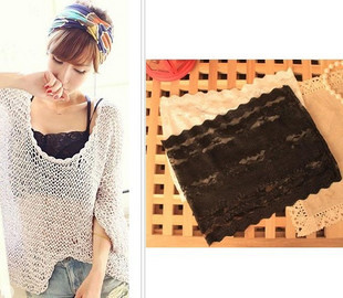 Spring and summer comfortable soft sexy embroidered wave all-match lace decoration basic tube top tube top