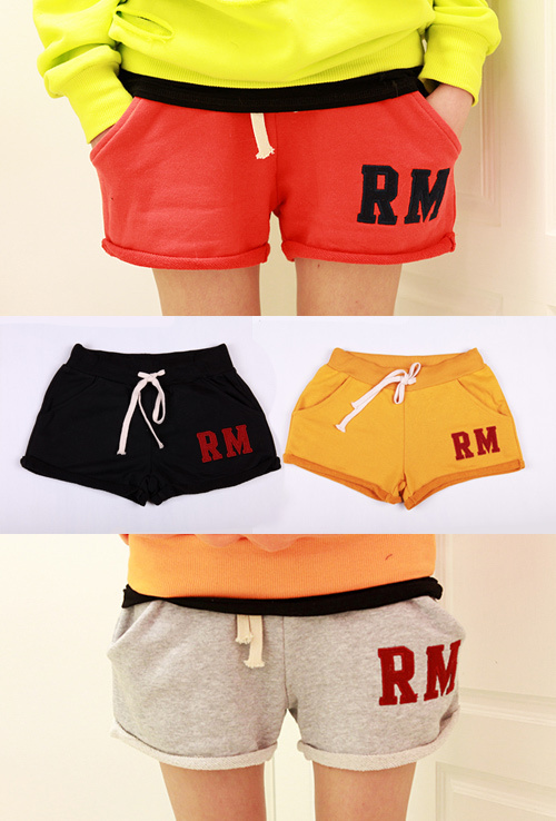 Spring and summer . letter roll-up hem sports shorts 4 - sasa !