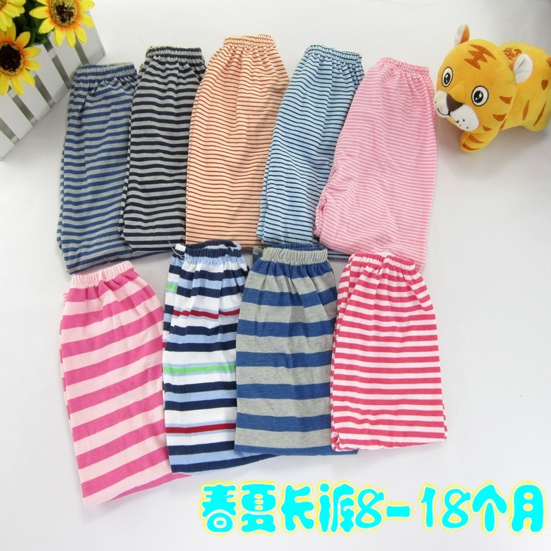 Spring and summer new arrival stripe trousers child trousers male at home pants infant 8 18