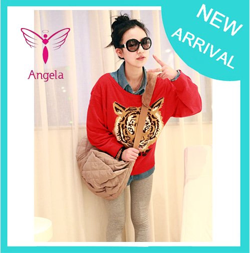 Spring & Autumn Women New Fashion VIVI Design Vintage Distinctive Tiger Head Knitted  Sweater Long Sleeve Pullovers WS-024