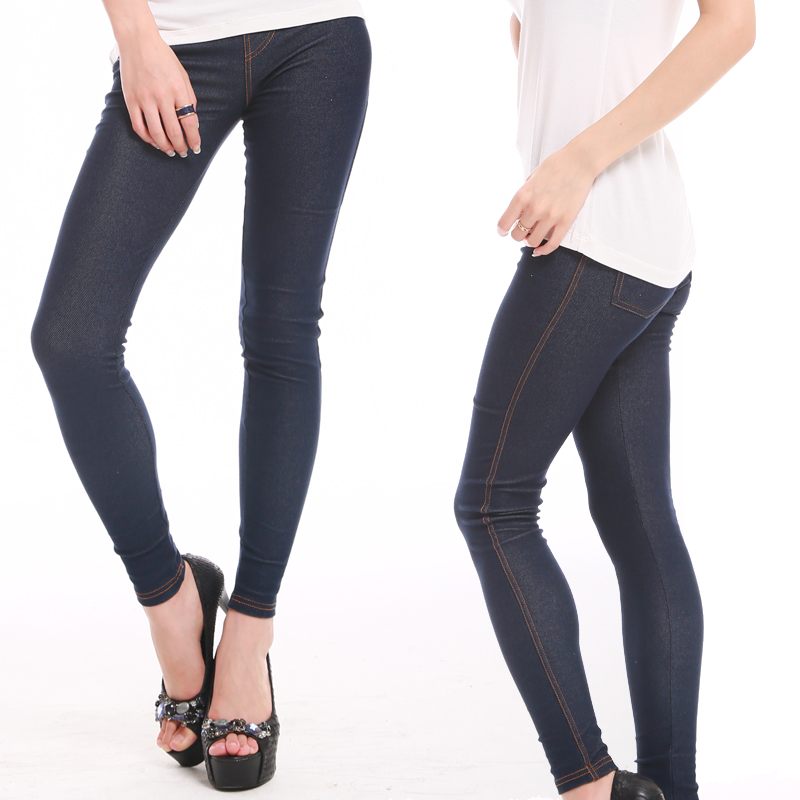 Spring basic pencil pants plus size elastic jeans casual women's trousers mf501